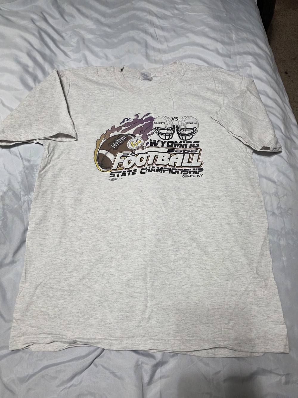 Wyoming Football State Championship Graphic Tee - Light Gray
